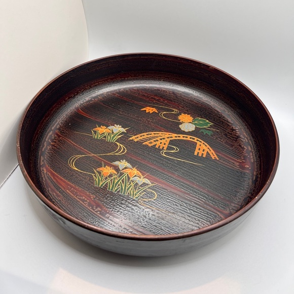 Vintage Mid-Century Marusei Art Japanese Lacquerware Tea Serving tray/bowl - Picture 6 of 8